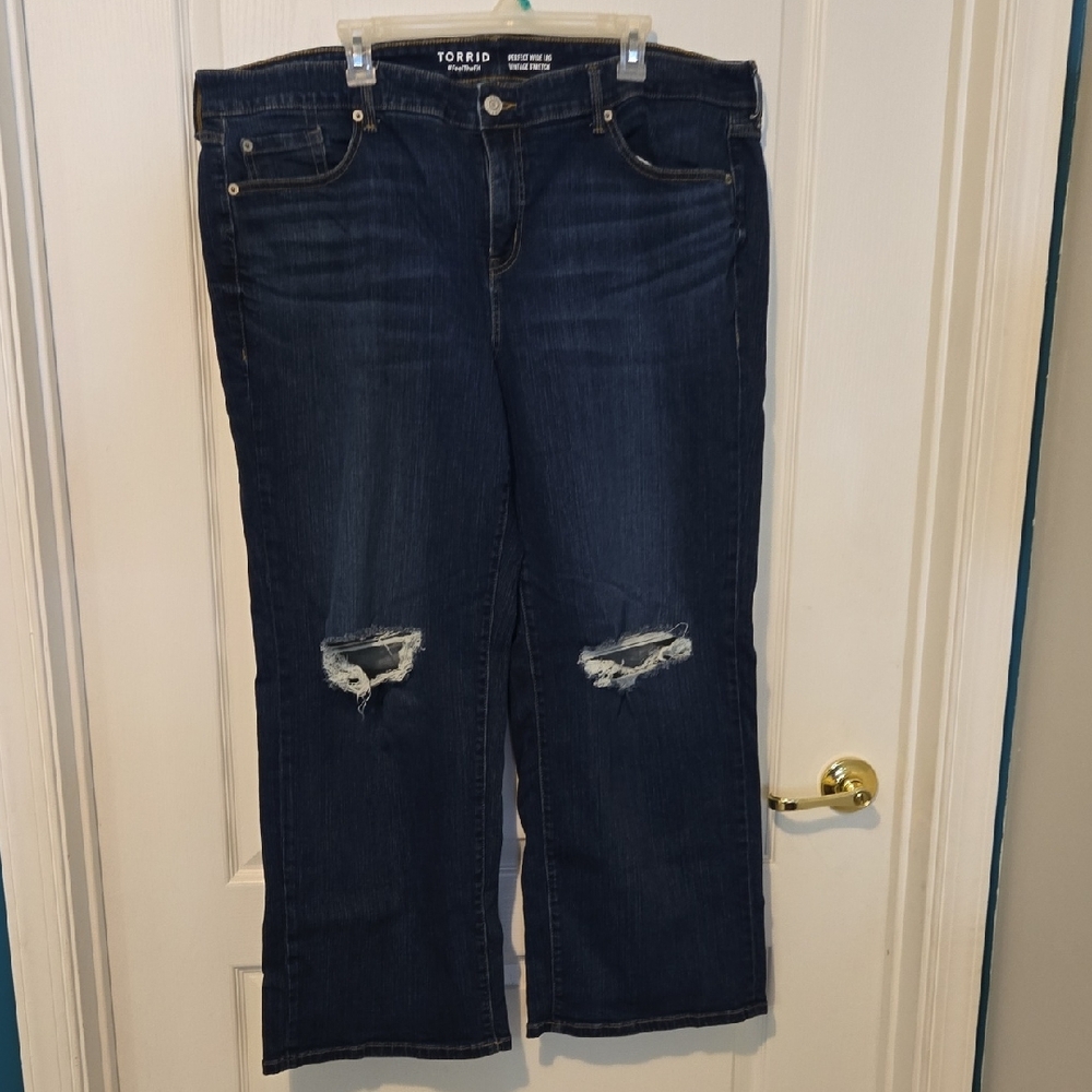 Torrid Women's Flare Jeans - Dark Blue